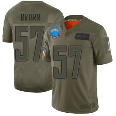 Los Angeles Chargers NFL Football Jatavis Brown Olive Jersey Youth Limited  #57 2019 Salute to Service->youth nfl jersey->Youth Jersey